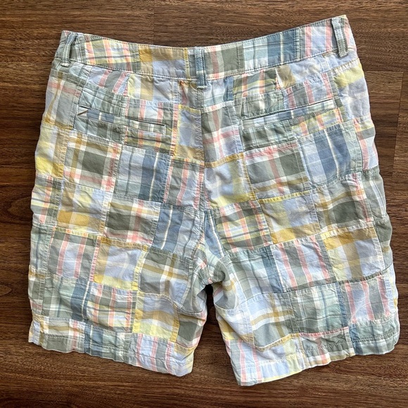 L.L. BEAN Vintage Patchwork Plaid Madras Bermuda Shorts Retro Coastal Preppy 10 - Picture 9 of 13